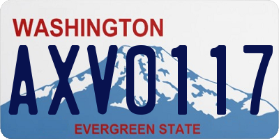 WA license plate AXV0117