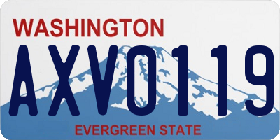 WA license plate AXV0119