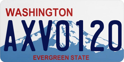 WA license plate AXV0120