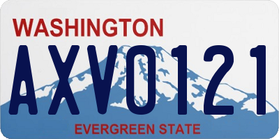 WA license plate AXV0121