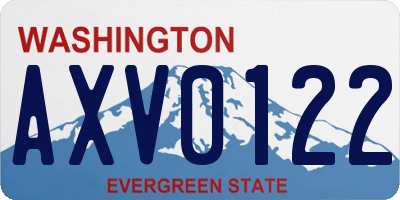 WA license plate AXV0122