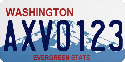 WA license plate AXV0123