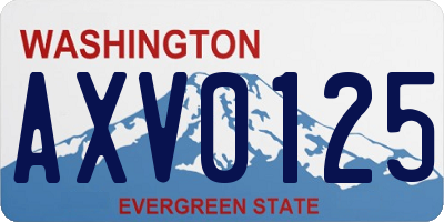 WA license plate AXV0125