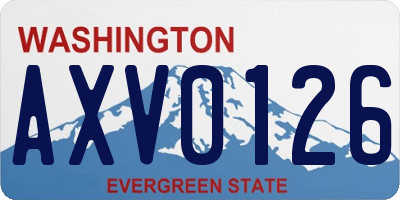 WA license plate AXV0126