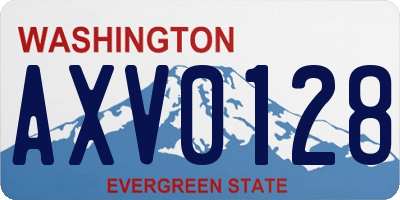 WA license plate AXV0128