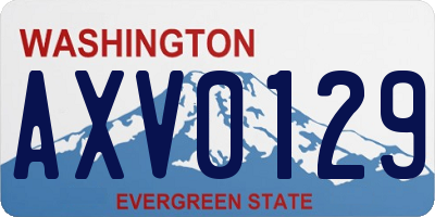 WA license plate AXV0129
