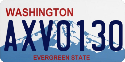 WA license plate AXV0130