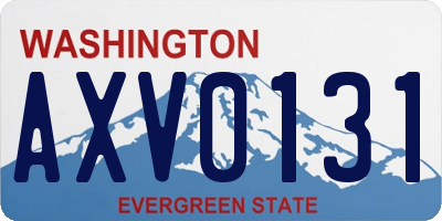 WA license plate AXV0131