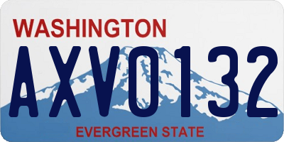 WA license plate AXV0132