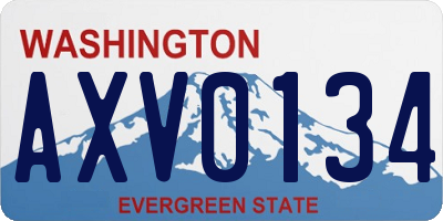 WA license plate AXV0134
