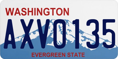 WA license plate AXV0135