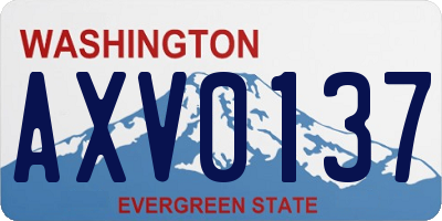 WA license plate AXV0137