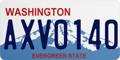 WA license plate AXV0140