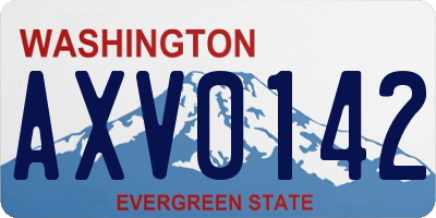 WA license plate AXV0142