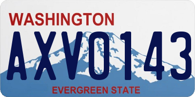 WA license plate AXV0143