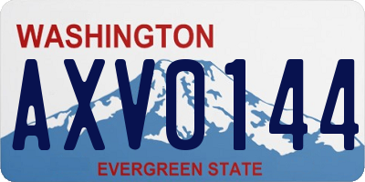 WA license plate AXV0144