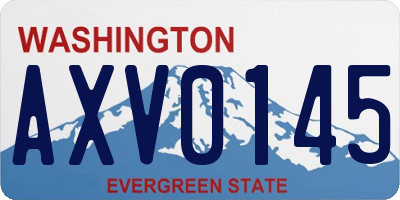 WA license plate AXV0145
