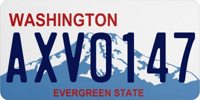 WA license plate AXV0147