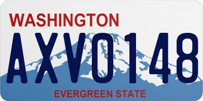 WA license plate AXV0148