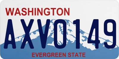 WA license plate AXV0149