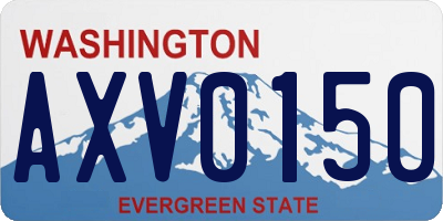 WA license plate AXV0150
