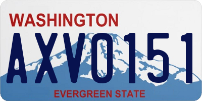 WA license plate AXV0151