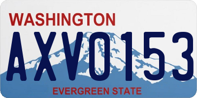WA license plate AXV0153
