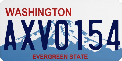 WA license plate AXV0154