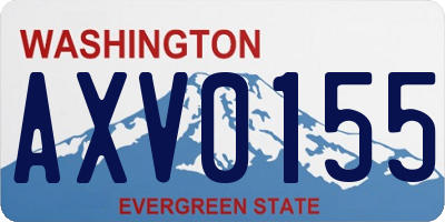 WA license plate AXV0155