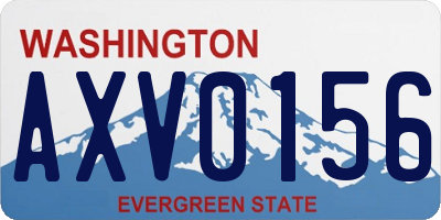 WA license plate AXV0156