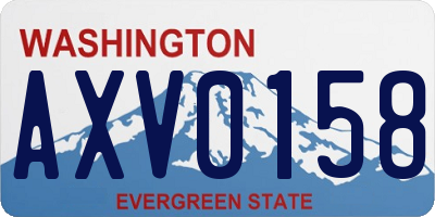 WA license plate AXV0158