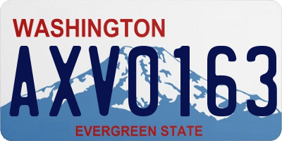 WA license plate AXV0163