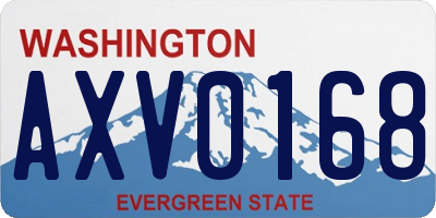 WA license plate AXV0168