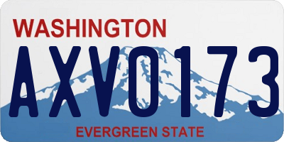 WA license plate AXV0173