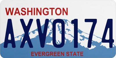 WA license plate AXV0174