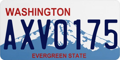 WA license plate AXV0175