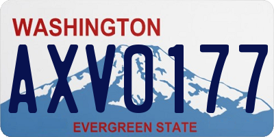 WA license plate AXV0177
