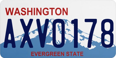 WA license plate AXV0178