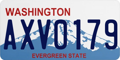 WA license plate AXV0179