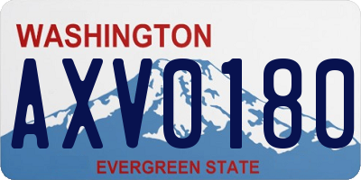 WA license plate AXV0180