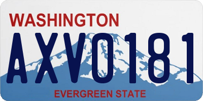 WA license plate AXV0181