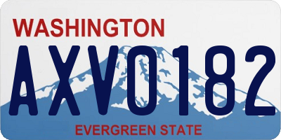 WA license plate AXV0182