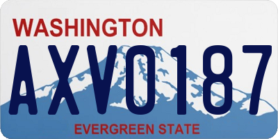 WA license plate AXV0187