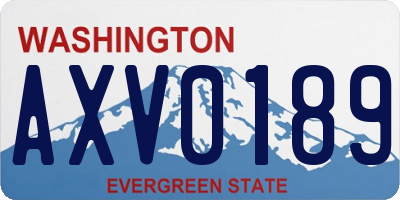WA license plate AXV0189