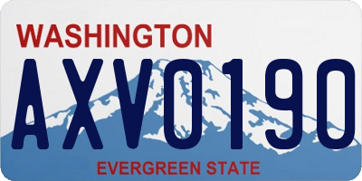 WA license plate AXV0190