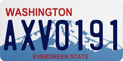 WA license plate AXV0191