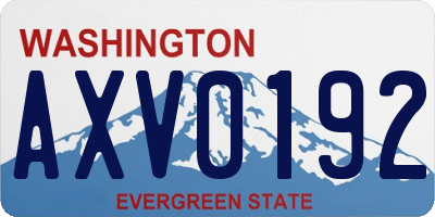 WA license plate AXV0192