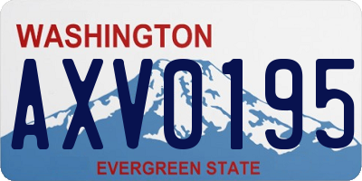 WA license plate AXV0195