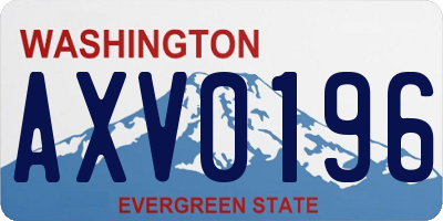 WA license plate AXV0196