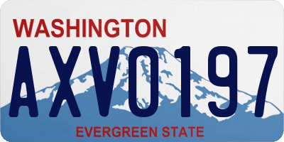 WA license plate AXV0197